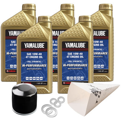 Tusk 1529860460 4-Stroke Oil Change Kit Yamalube Hi-Perf Full-Synthetic 10W-40