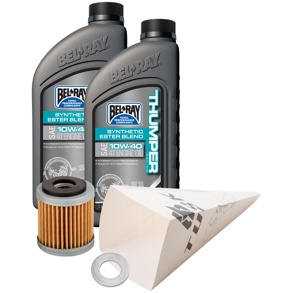 Tusk 1529860860 4-Stroke Oil Change Kit Bel-Ray Thumper Synthetic Blend 10W-40