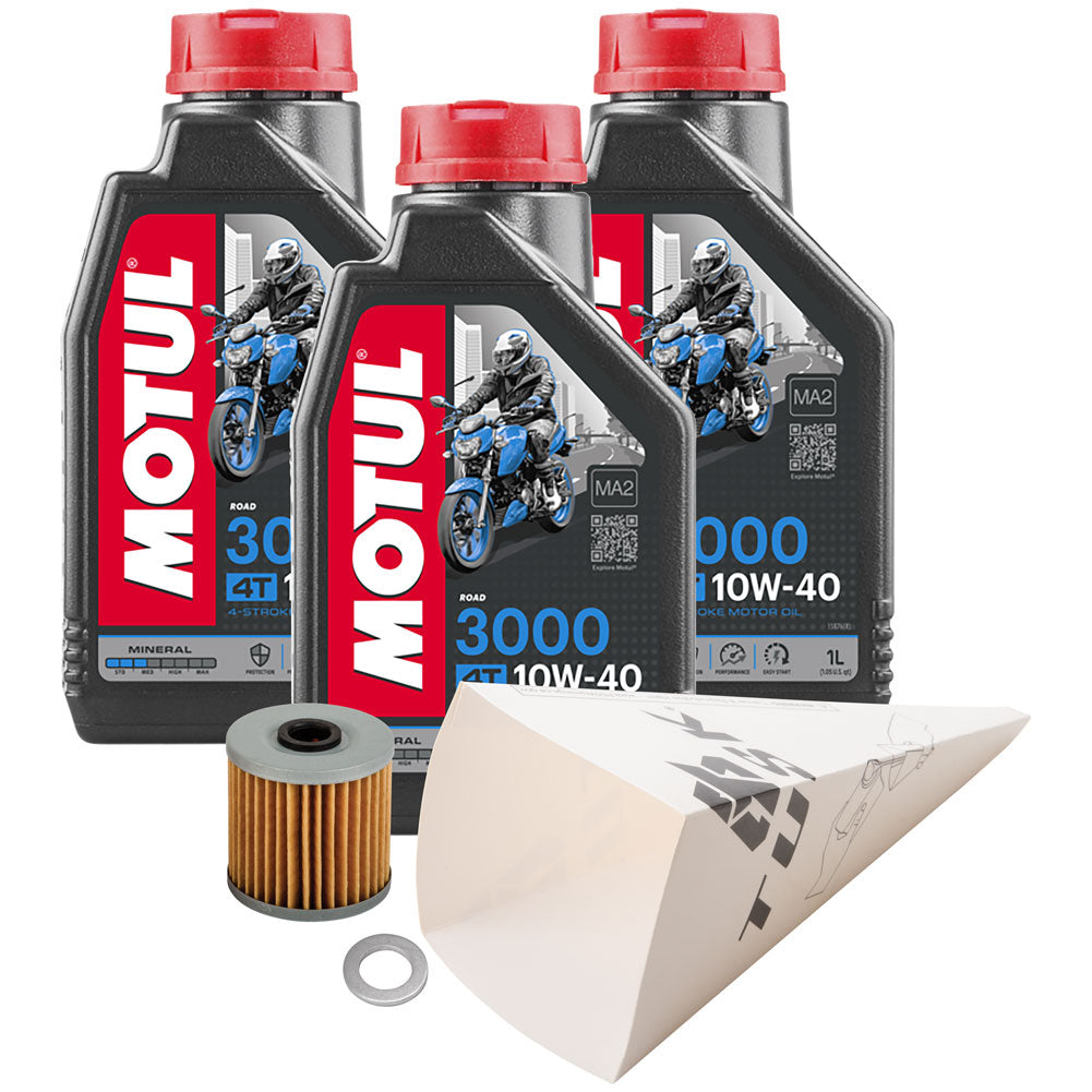 Tusk 1529860880 4-Stroke Oil Change Kit Motul 3000 10W-40