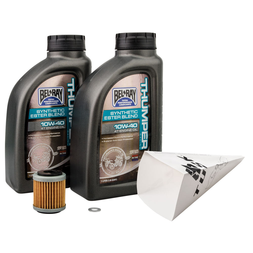 Tusk 1529860953 4-Stroke Oil Change Kit Bel-Ray Thumper Synthetic Blend 10W-40