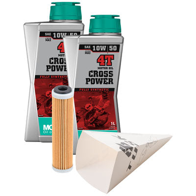 Tusk 1529861024 4-Stroke Oil Change Kit Motorex Cross Power 4T 10W-50