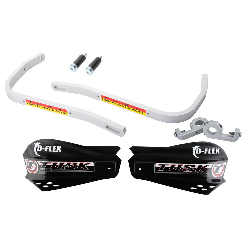 Tusk 1601730013 D-Flex Handguards with MX Shields Black 1 1/8" Bar Mounts