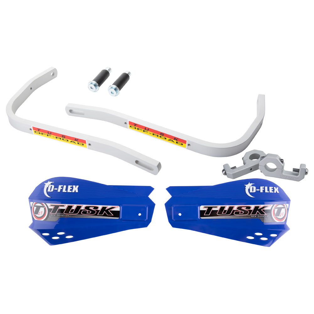 Tusk 1601730014 D-Flex Handguards with MX Shields Blue 1 1/8" Bar Mounts