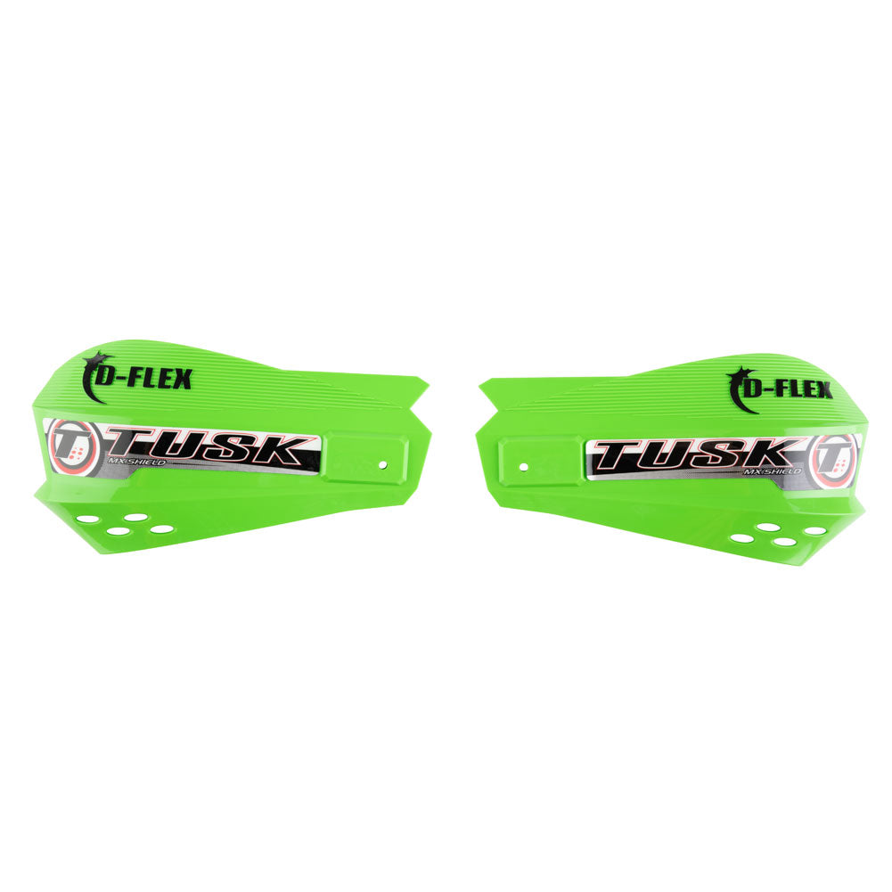 Tusk 1601730015 D-Flex Handguards with MX Shields Green 1 1/8" Bar Mounts