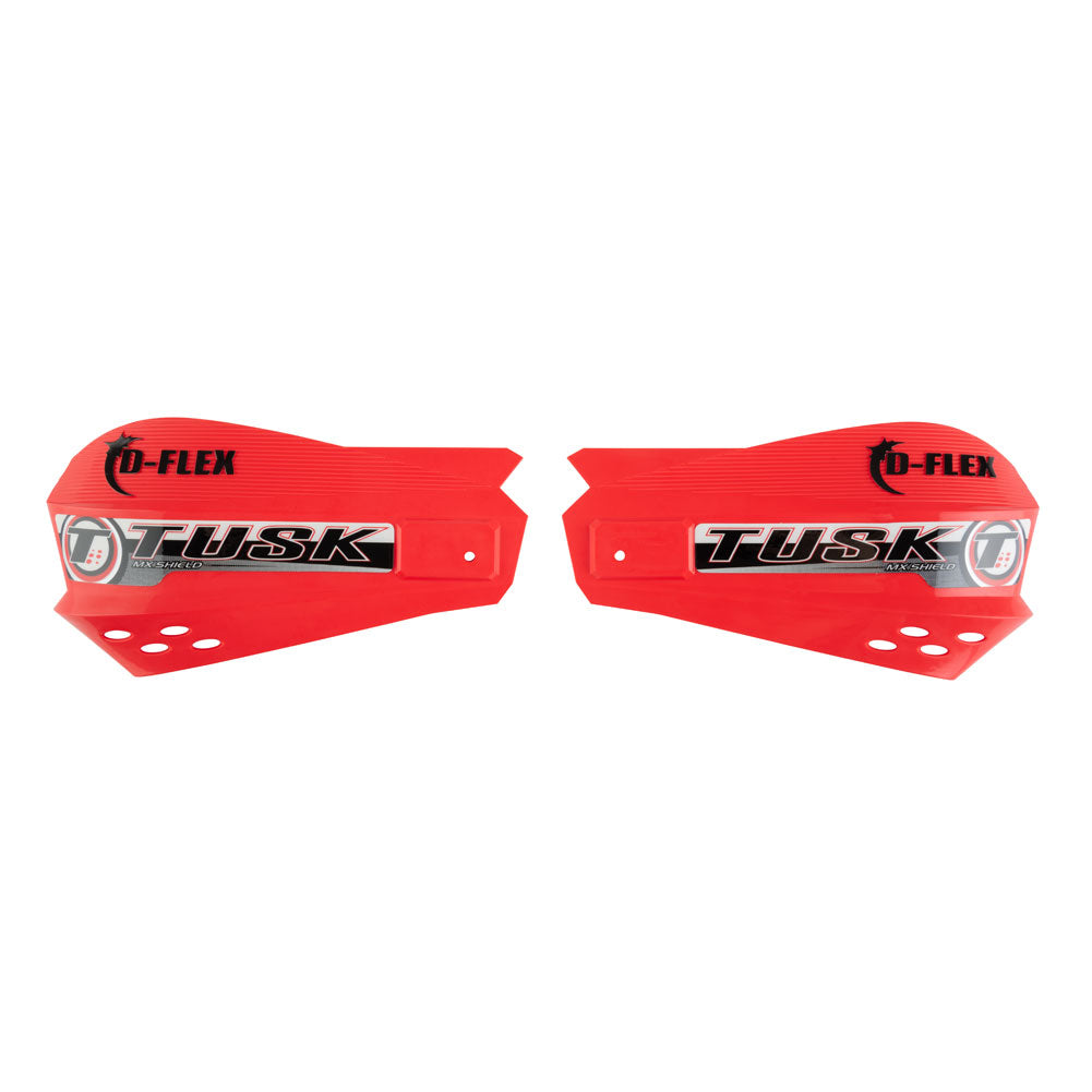 Tusk 1601730016 D-Flex Handguards with MX Shields Red 1 1/8" Bar Mounts
