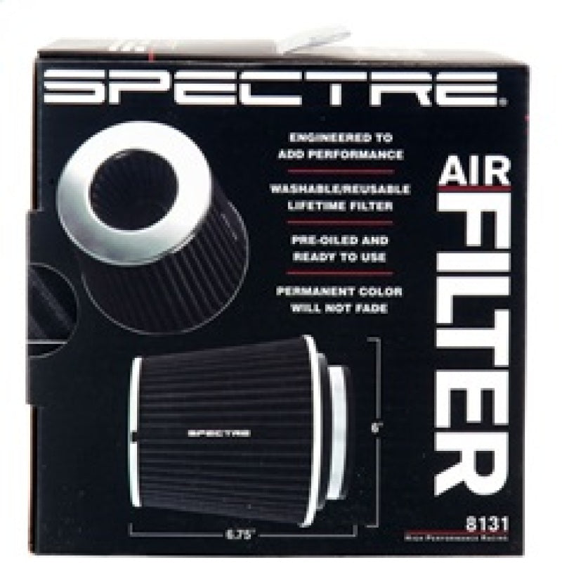 Spectre 8131 Adjustable Conical Air Filter 5-1/2in. Tall (Fits 3in. / 3-1/2in. / 4in. Tubes) - Blk