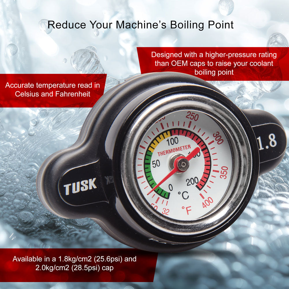 Tusk 1638630003 High Pressure Radiator Cap with Temperature Gauge 2.0 Bar