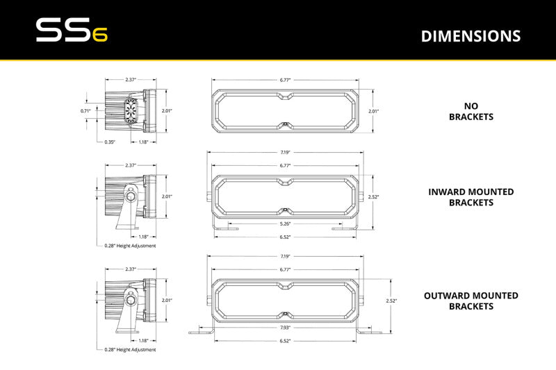 Diode Dynamics DD8143P SS6 Sport Yellow Spot Standard ABL (pair) 3000K