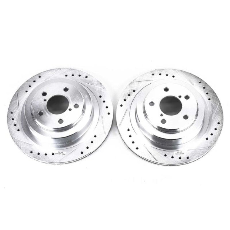 PowerStop fits Subaru 06-07 Impreza Rear Evolution Drilled & Slotted Rotors -