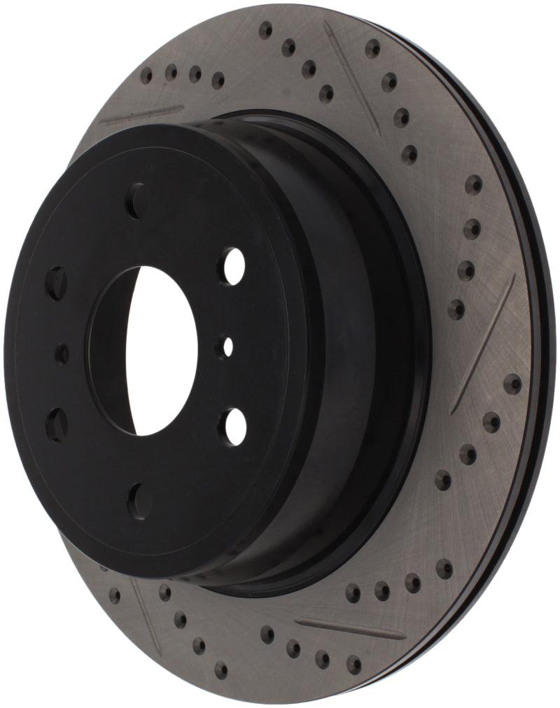 Stoptech 127.66065L 07-10 fits GMC Sierra (w/ Rear Drum) / 07-09 GMC Yukon Rear Left Slotted & Drilled Rotor