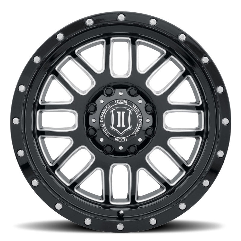 ICON 1220908955GBMW Alpha 20x9 8x180 12mm Offset 5.5in BS Gloss Black Milled Spokes Wheel