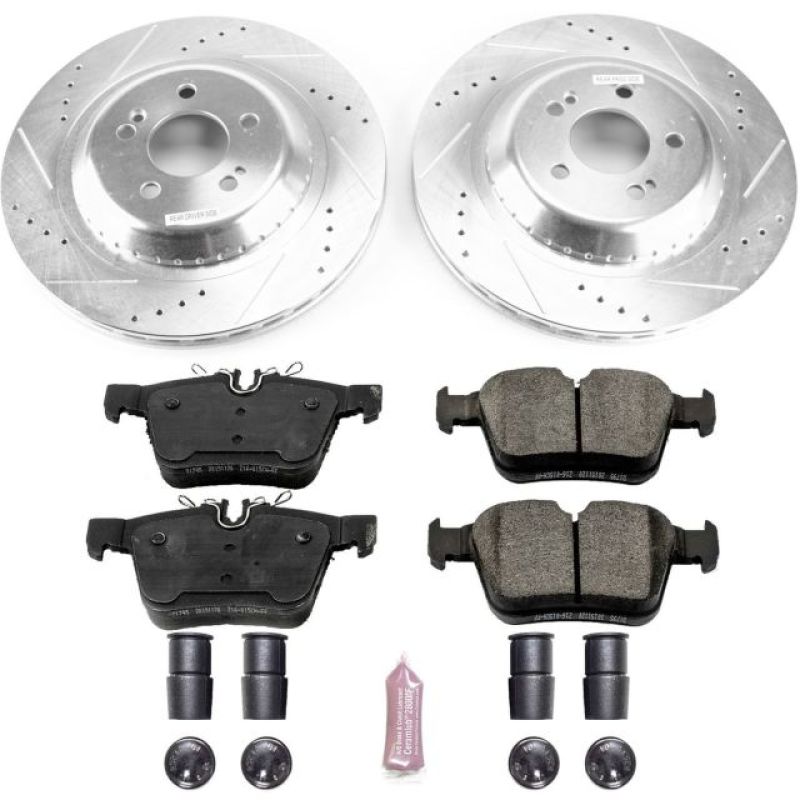 PowerStop K8047 2018 fits Mercedes-Benz C350e Rear Z23 Evolution Sport Brake Kit