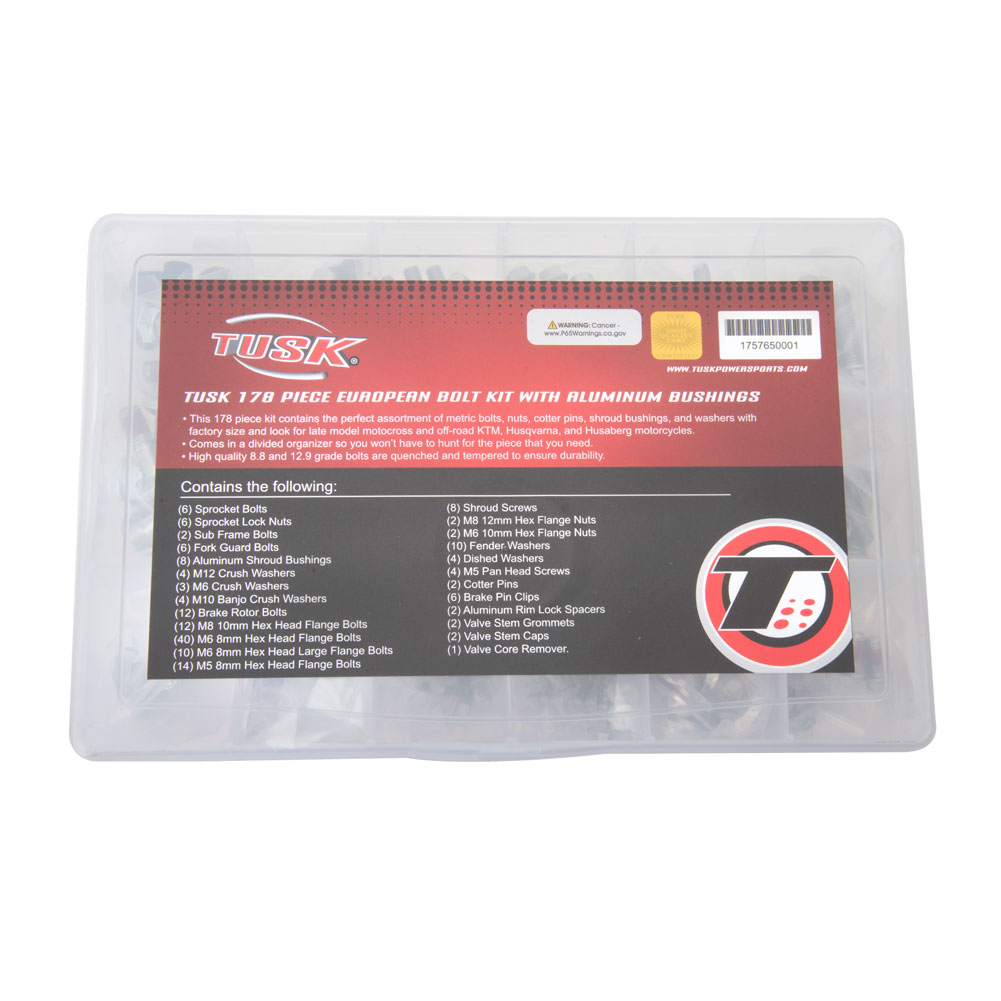 Tusk 1757650001 178-Piece European Bolt Kit w/ Aluminum Shroud Bushings