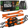 Rhino USA TD-RSRE2X10-4ORG Retractable Ratchet Straps (4 Pack, 2Inx10Ft) (Orange)