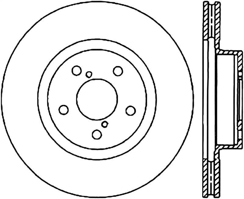 Stoptech 127.47022CR 05-17 Subaru Impreza WRX/STi SportStop Cryo Slotted & Drilled Front Right Rotor