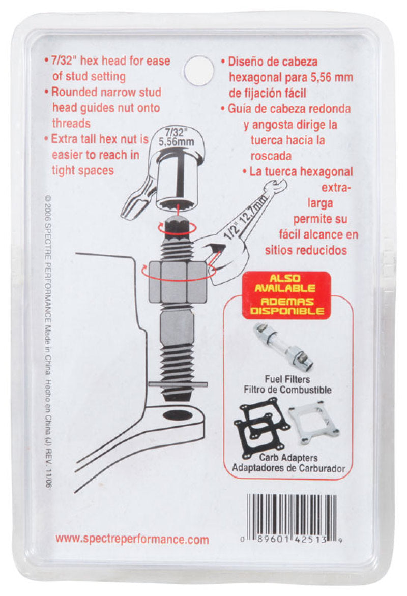 Spectre 42513 Carburetor Stud Kit w/Hardware 1-1/2in.