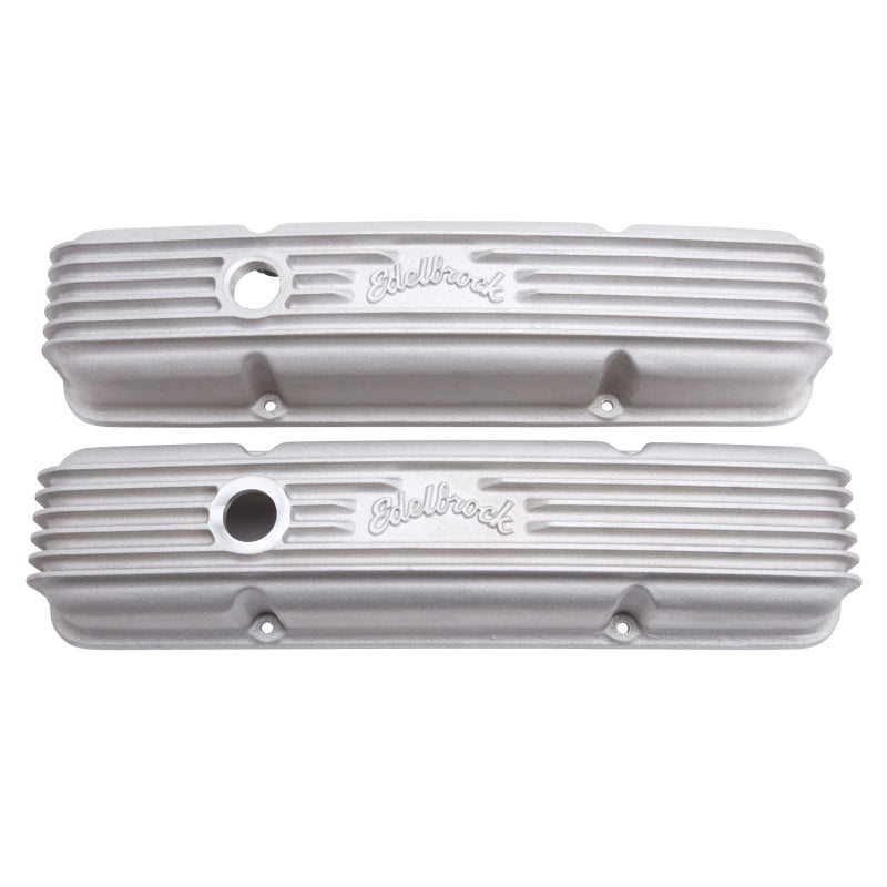 Edelbrock 41449 Valve Cover Classic Series fits Chevrolet 1959-1986 262-400 CI V8 w/ Oil Fill Hole Satin