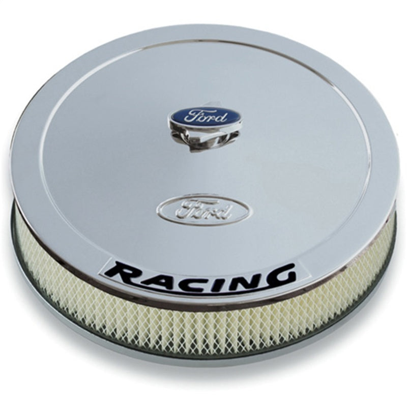 Ford Racing 302-351 Air Cleaner Kit - Chrome w/ Black Emblem