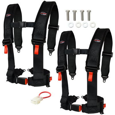 Tusk 1852480020 4 Point 3 inch H-Style Safety Harness 2 Seat Package