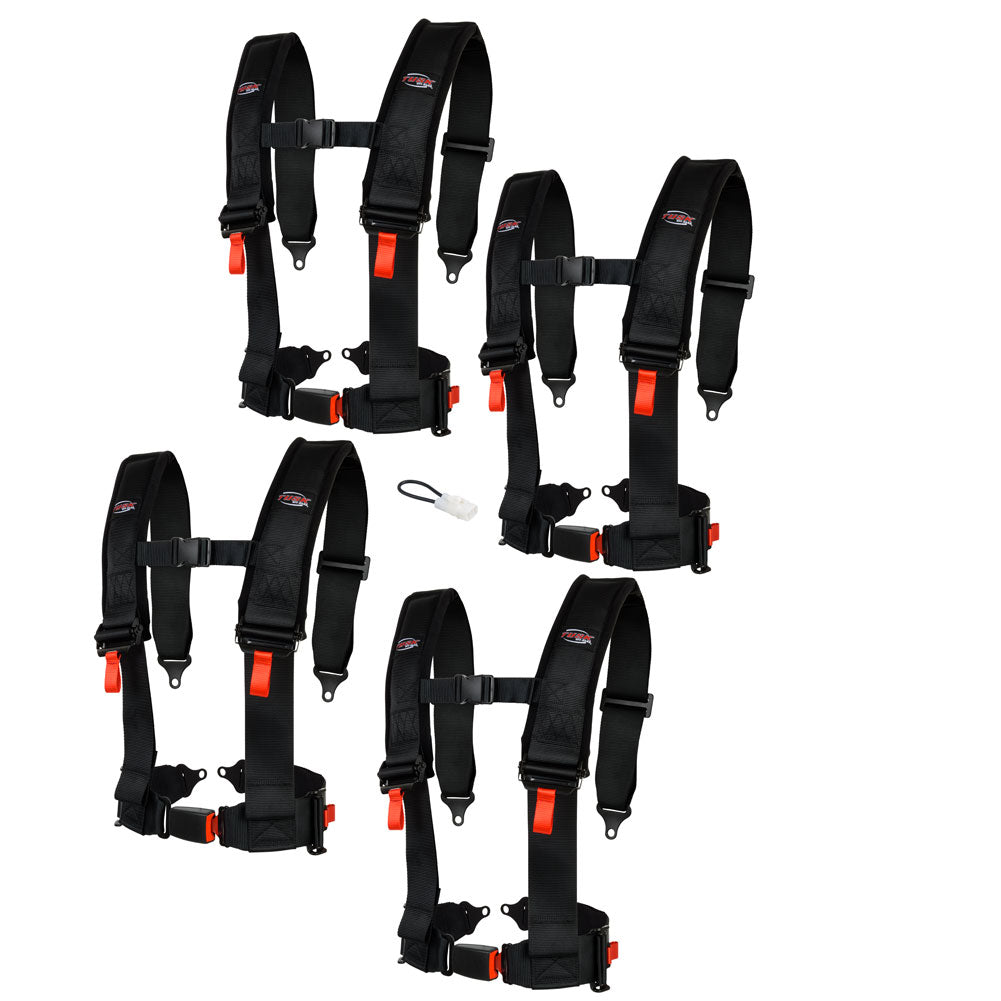 Tusk 1852480022 4 Point 3 inch H-Style Safety Harness 4 Seat Package