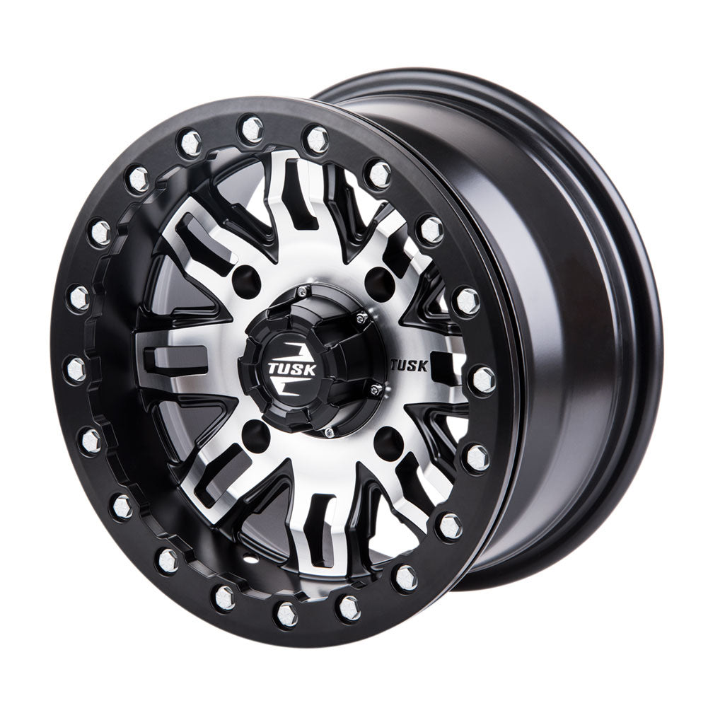 Tusk 1852790030 4/137 Teton Beadlock Wheel 15x10 5.0 + 5.0 Machined/Black