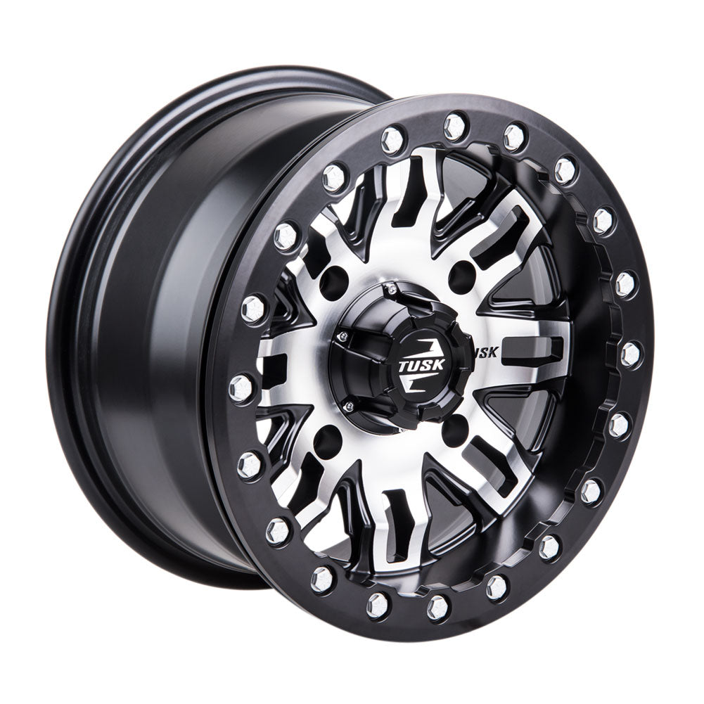 Tusk 1852790030 4/137 Teton Beadlock Wheel 15x10 5.0 + 5.0 Machined/Black