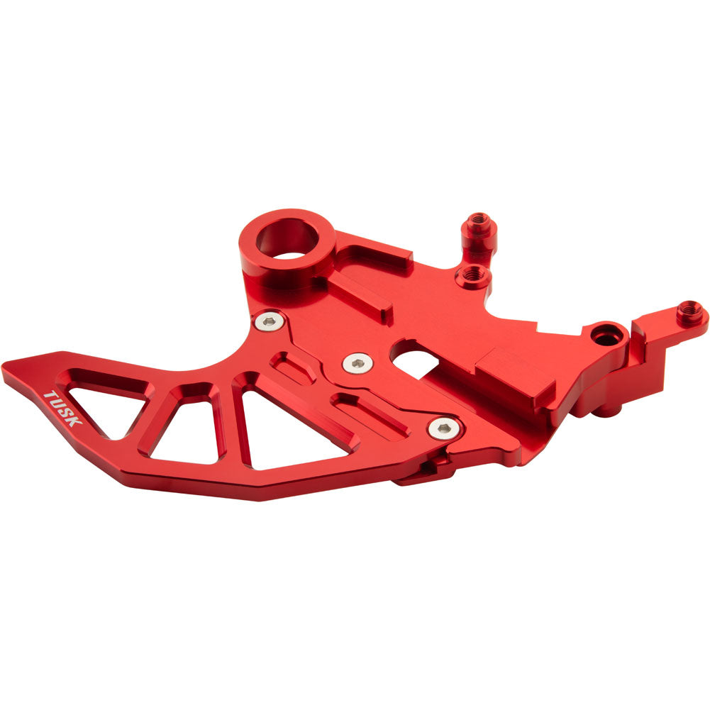 Tusk 1857240010 Rear Brake Caliper Support w/ Brake Disc Guard Red