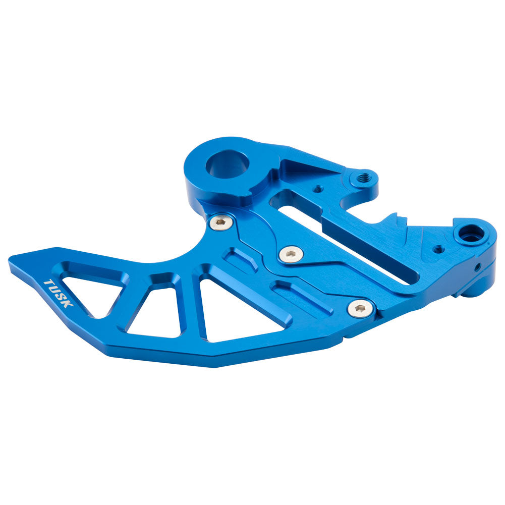 Tusk 1857240016 Rear Brake Caliper Support w/ Brake Disc Guard Blue