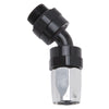 Russell 612453 Performance Hose End #8 to #8 Radius Inlet Port 45 Deg Blk/Clr