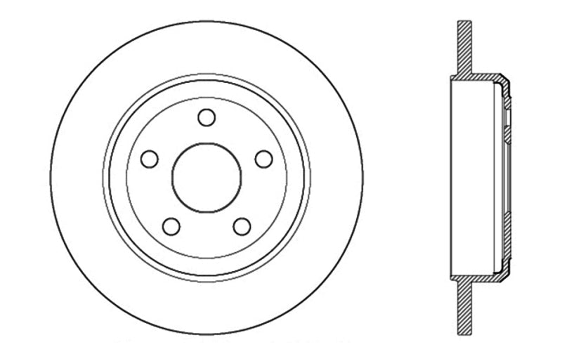 Stoptech 128.58005L Drilled Sport Brake Rotor 11-17 Jeep Grand Cherokee (Excludes SRT8)