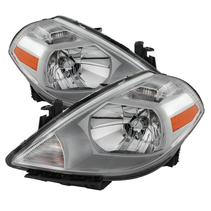 Xtune 9023620 fits Nissan 07-12 Versa Crystal Headlights Chrome HD-JH-NV07-AM-C