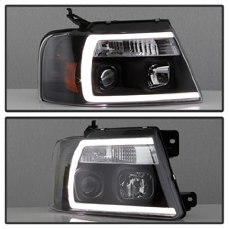 Spyder 5084484 fits Ford 04-08 F-150 Projector Headlights - Light Bar DRL - Bla