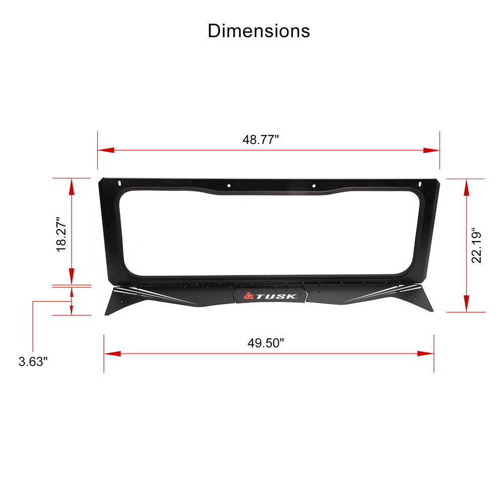 Tusk 1904590022 UTV Folding Glass Windshield with Windshield Wiper
