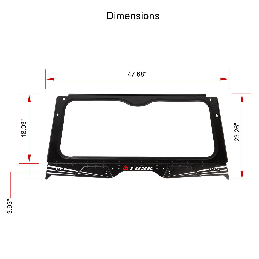 Tusk 1904590025 UTV Folding Glass Windshield with Windshield Wiper