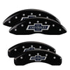 MGP 14252SBANBK 4 Caliper Covers Engraved F & R 100th Anniv Black Finish Silver