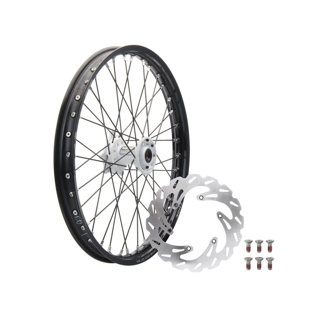 Tusk 1933590011 Impact Front Wheel Pkg 21x1.60 Blk Rim/Spokes White Hub
