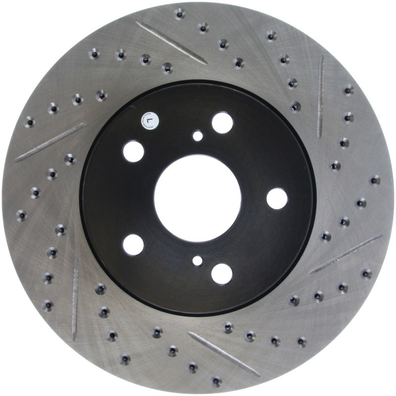 Stoptech 127.44125L 02 Lexus ES 250/300/330/350 / 05-07 Toyota Avalon Slotted & Drilled Left Front Rotor