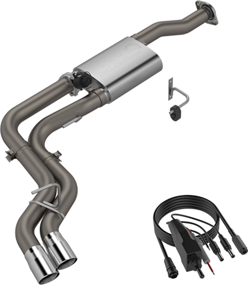 QTP 440015 fits Ford 15-18 F-150 CC/EC Standard Bed 304SS Screamer Cat-Back Exhaust w/3in Tips