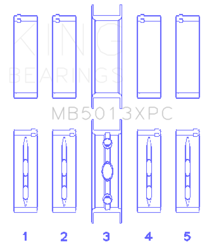 KING KINGMB5013XPC001 fits KING MB5013XPC001 Engine Bearings fits GM Vortec/LS-