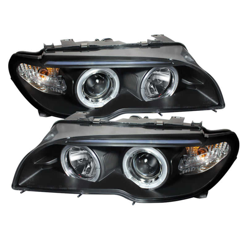 Spyder 5077141 fits BMW 04-06 E46 3-Series 2 DR Projector Halogen Model- LED Ha
