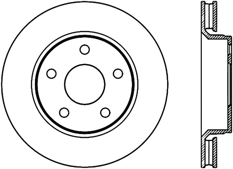 Stoptech 126.67068CSL Sport Slot 07-17 Jeep Wrangler Slotted Left Front CRYO Rotor