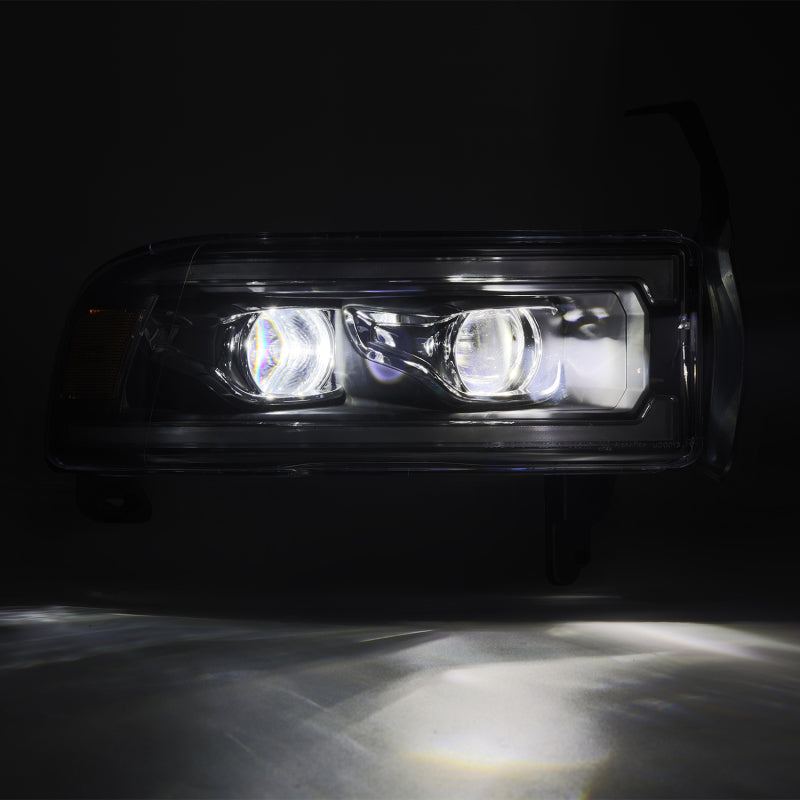 AlphaRex 880353 94-01 fits RAM 1500 LUXX LED Proj Headlights Blk w/Activ Light/Seq Signal/SB DRL