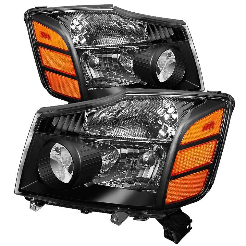 5077080 Xtune fits Nissan 04-14 Titan / Armada 04-07 OEM Amber Head Lights Set