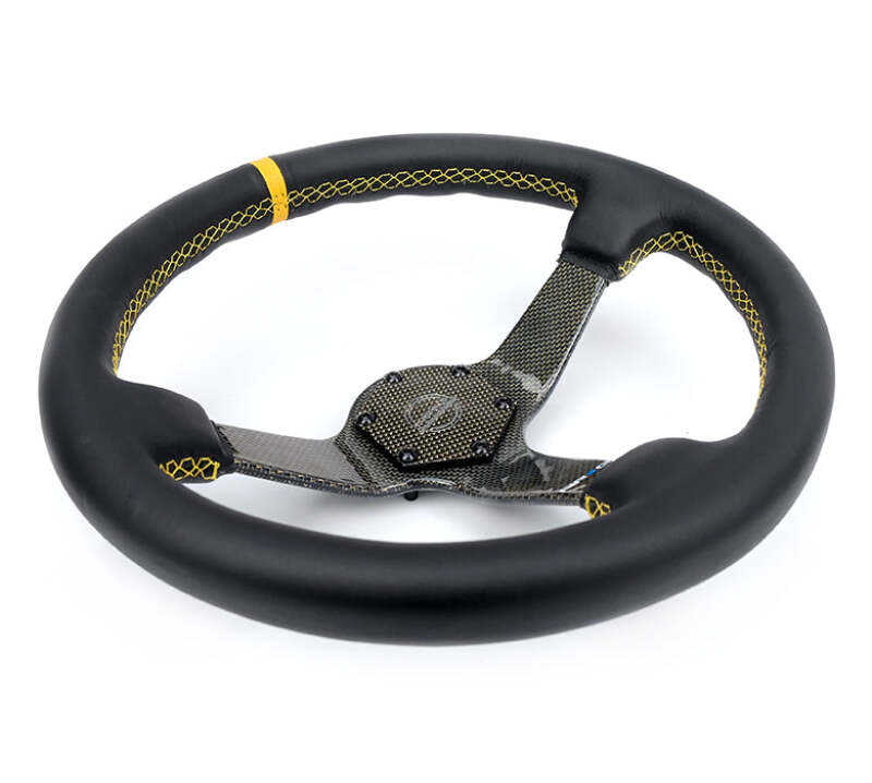 NRG RST-036CF-GD RST-036CF-GD Carbon Fiber Steering Wheel Leather Trim w/Gold