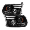 Spyder 5081001 fits Dodge 09-12 Ram Projector Headlights Light Bar DRL Black PR