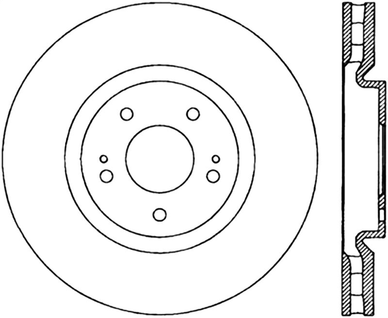 Stoptech 127.46064L Slotted & Drilled Sport Brake Rotor
