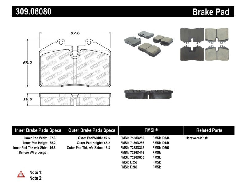 Stoptech 309.0608 Performance Pad