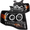 ANZO 111113 2014 fits Ford 07-20 Expedition Projector Headlights w/ Halo Black