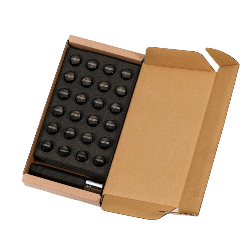 Rays W171215B6H M12x1.50 6 Hole 24pc Lock & Nut Set - Black