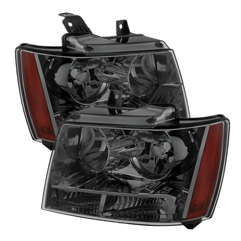 9022784 Xtune fits Chevy 07-14 Suburban 1500/2500 Crystal Headlights Smoke HD-